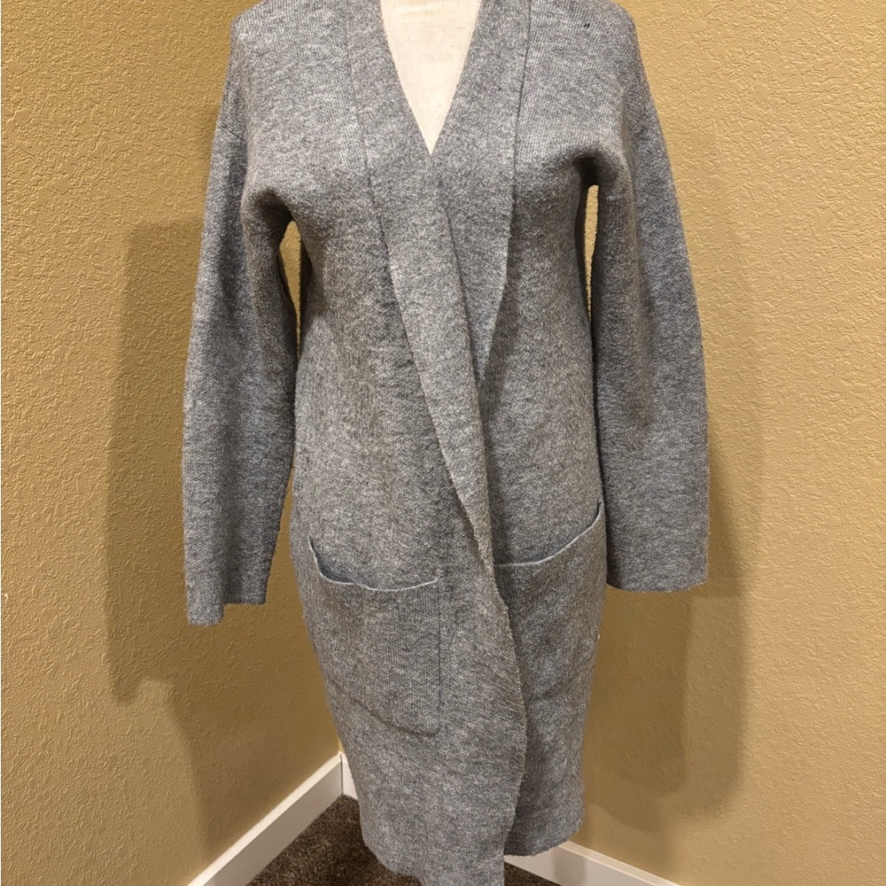 Time and Tru Gray Open-Front Cardigan Sweater